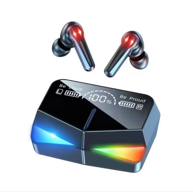 Headset Bluetooth Gaming TWS M28 Dual Mode BT Blututh V5.1 V5.3 Earbuds Noise Cancelling Led Smart D