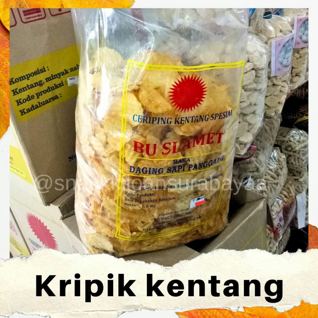 

Keripik Kentang Rasa Sapi Panggang 1 BALL ( 1.5 KG )/ Snack Kiloan Murah/ Mak e dor