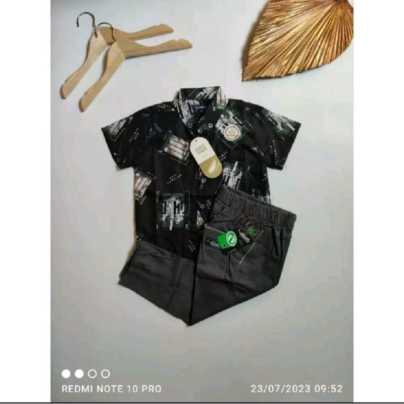 SALE Setelan kemeja abstrak anak / setelan kemeja yess kids joger (A000028)
