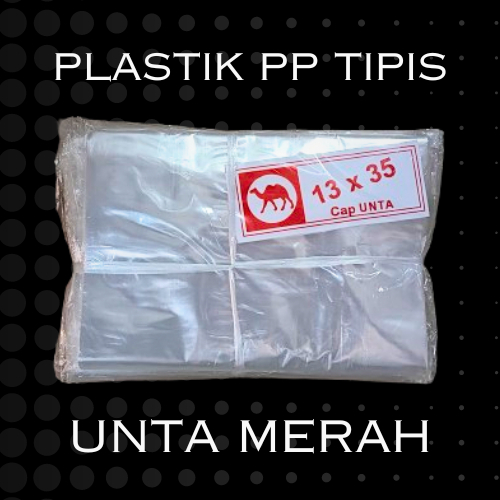 Plastik PP Tipis 13x35 | Plastik PP Tahu Tempe Sayur Teri Kerupuk | Unta Merah | Plastik Tahu