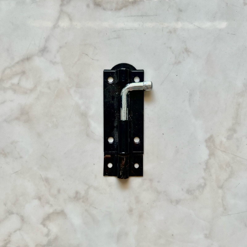 GRENDEL KUNCI SLOT PINTU HITAM 3” DOUBLE PLAT TEBAL