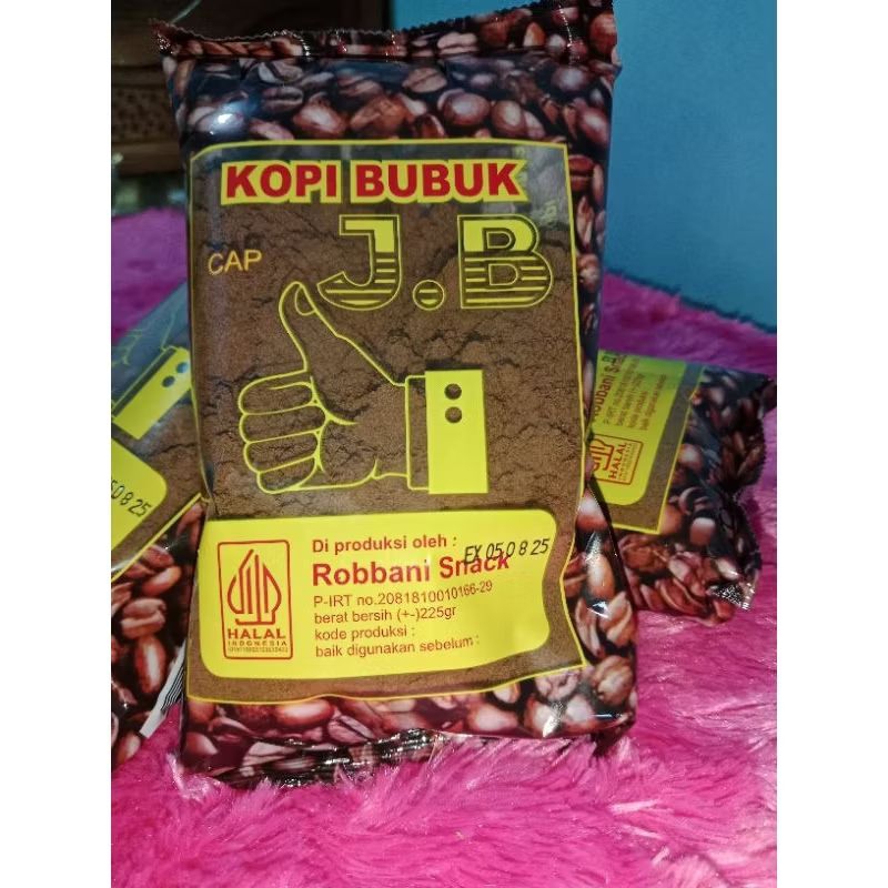 

kopi bubuk robusta asli lampung cap JB kemasan 225g