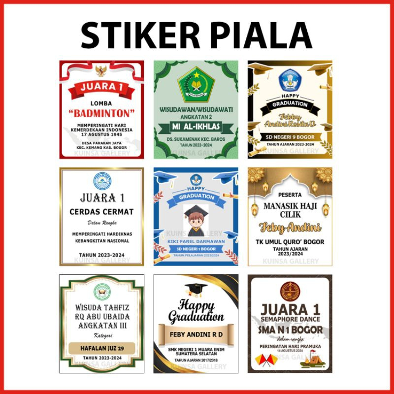 

Stiker Piala Akrilik Costum Sticker