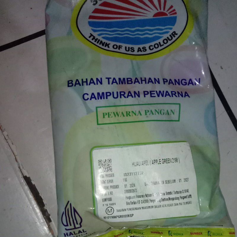 

Pewarna makanan Hijau/Apple green 1kg