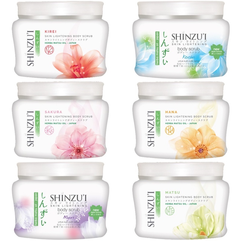 Shinzui Kirei dan Sakura Skin Lightening Body Scrub 200g // lulur mandi mencerahkan