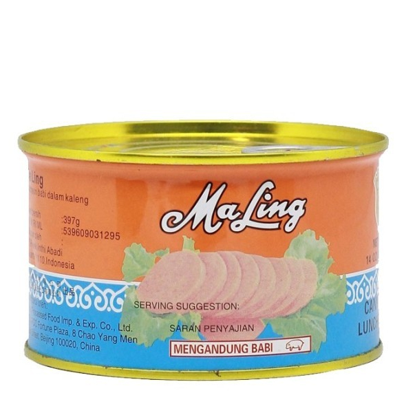 

Ham Maling Daging Babi Luncheon Meat 397gr
