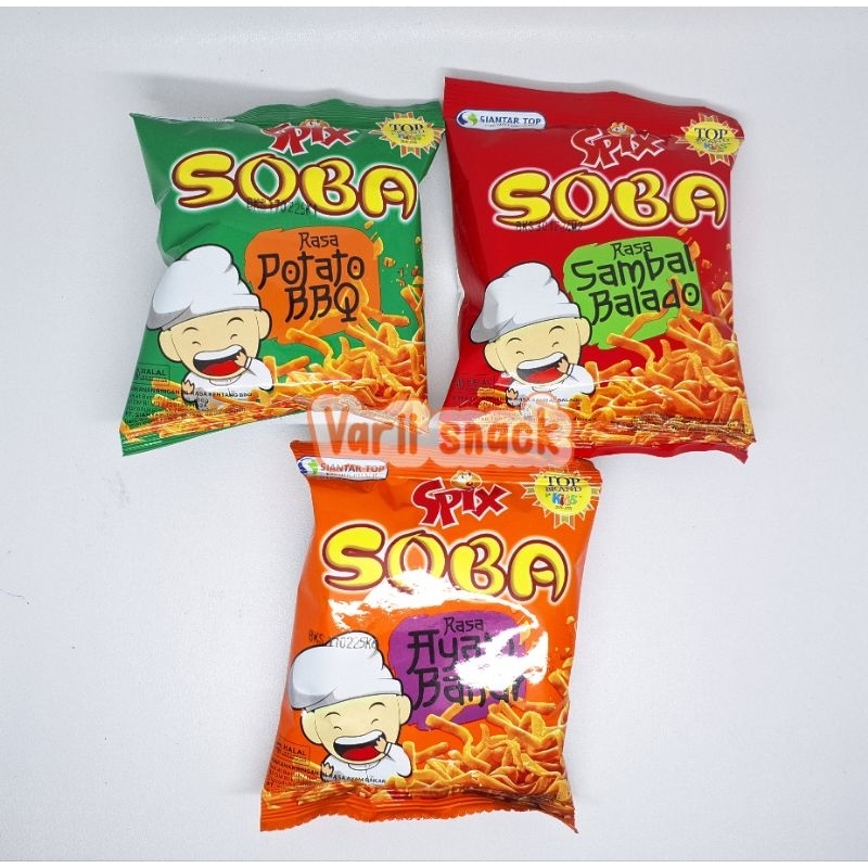 

Spix Soba Snack Rasa Sambal Balado / Potato BBQ / Ayam Bakar 1 Renceng 10 pcs