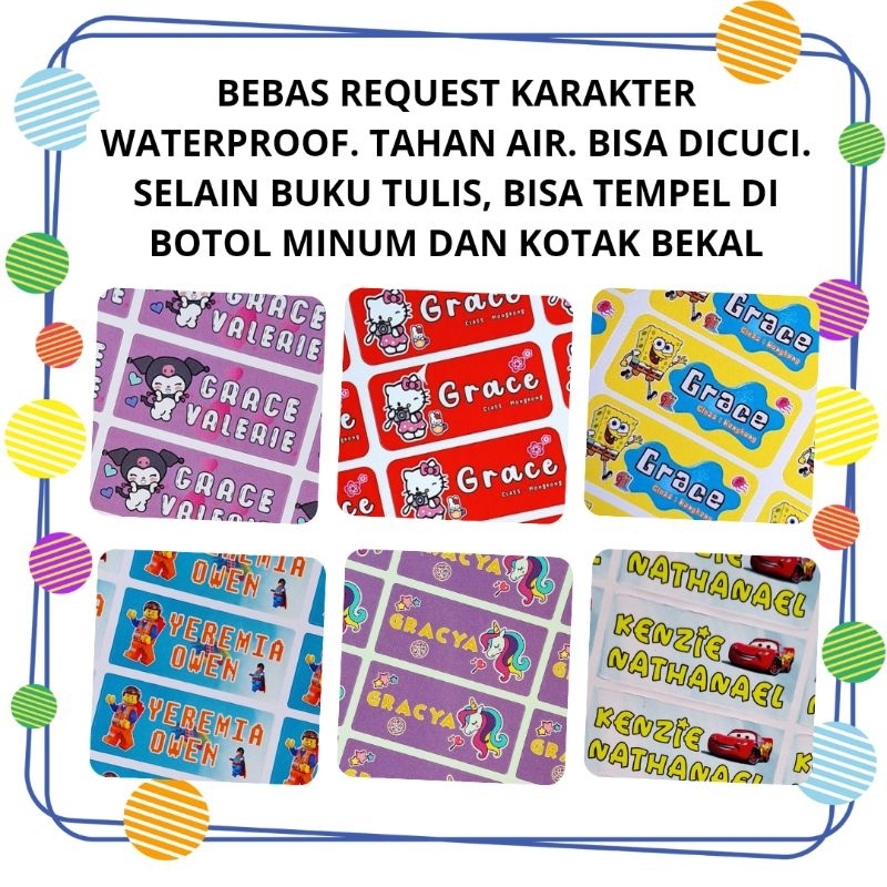 

PART 1 STICKER STIKER LABEL NAMA ANAK SEKOLAH WATERPROOF TAHAN AIR BISA DICUCI ISI 90 PCS