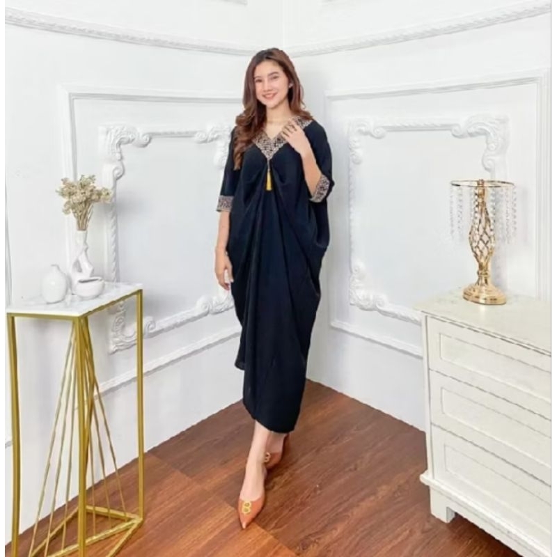 Baju Kaftan Remaja Dewasa / Kaftan Lebaran Simple Bordir Arab