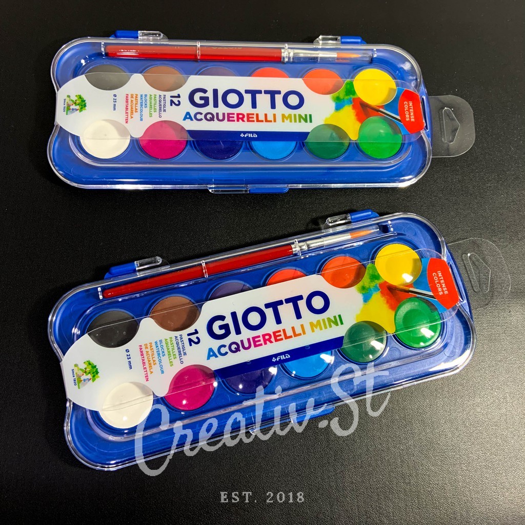 

Giotto Acquerelli MINI 12 Warna Cat Air 23 mm Padat Giotto Watercolor Solid Water Color