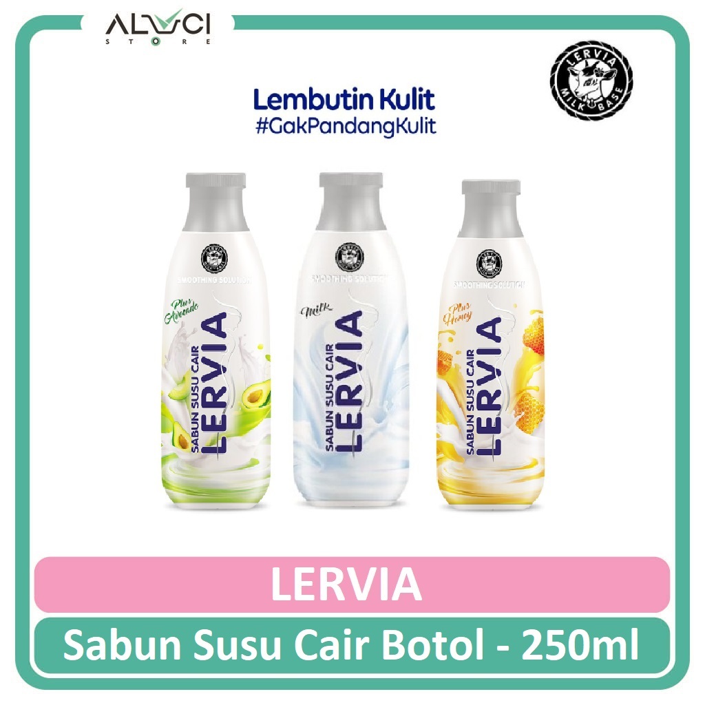 Lervia Sabun Susu Sabun Mandi Cair Botol 250ml