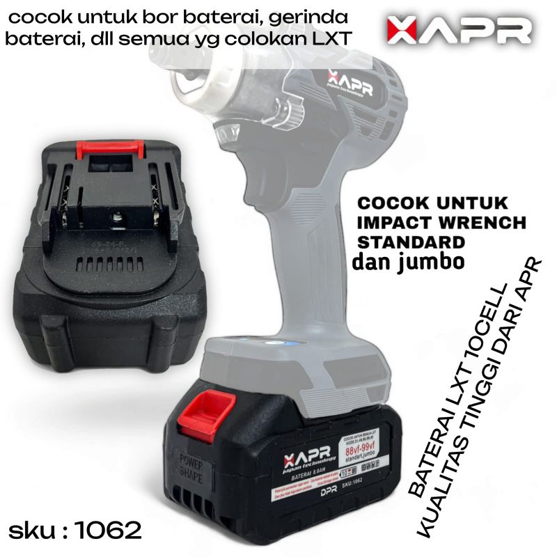 Baterai LXT 88v untuk bor impact 10 Cell JLD, GTOOLS APR dan semua merek type 1062