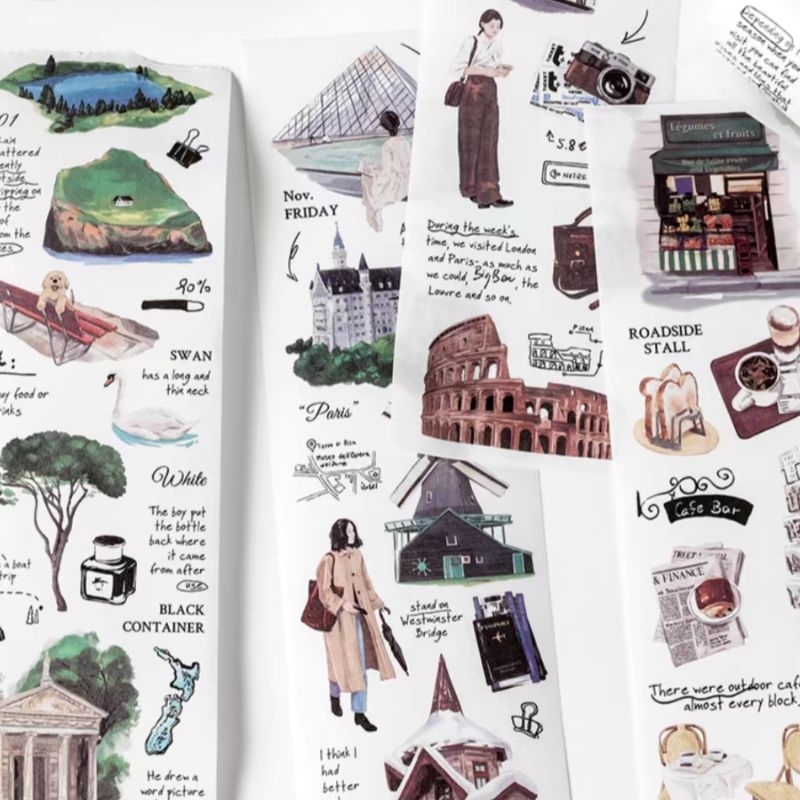 

[P05]masking tape stiker museum journal scrapbook diy