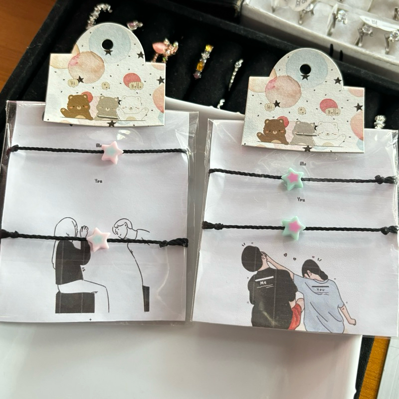 (2pcs) Gelang couple bintang gradasi / Gelang couple bintang