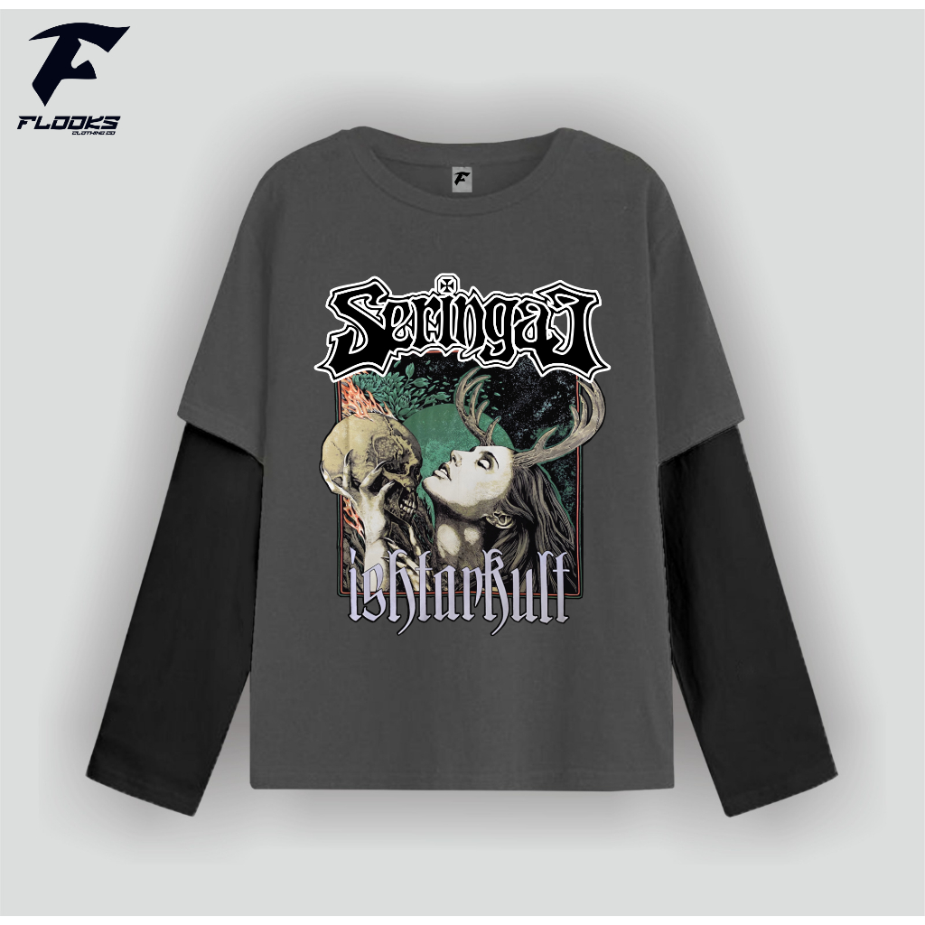 Flooks clothing Tshirt Double layer Seringai Ishtarkult  long sleeve  Seringai x Danila kaos pria wa