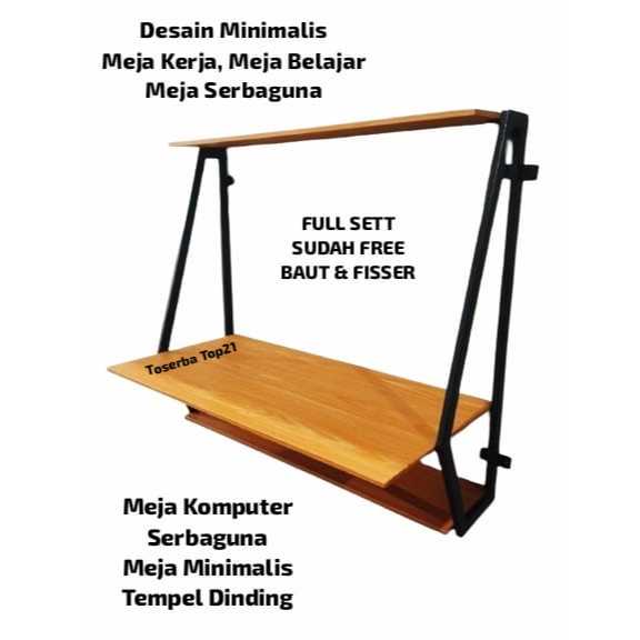 Meja Komputer Gaming Minimalis Modern Meja Tempel Dinding