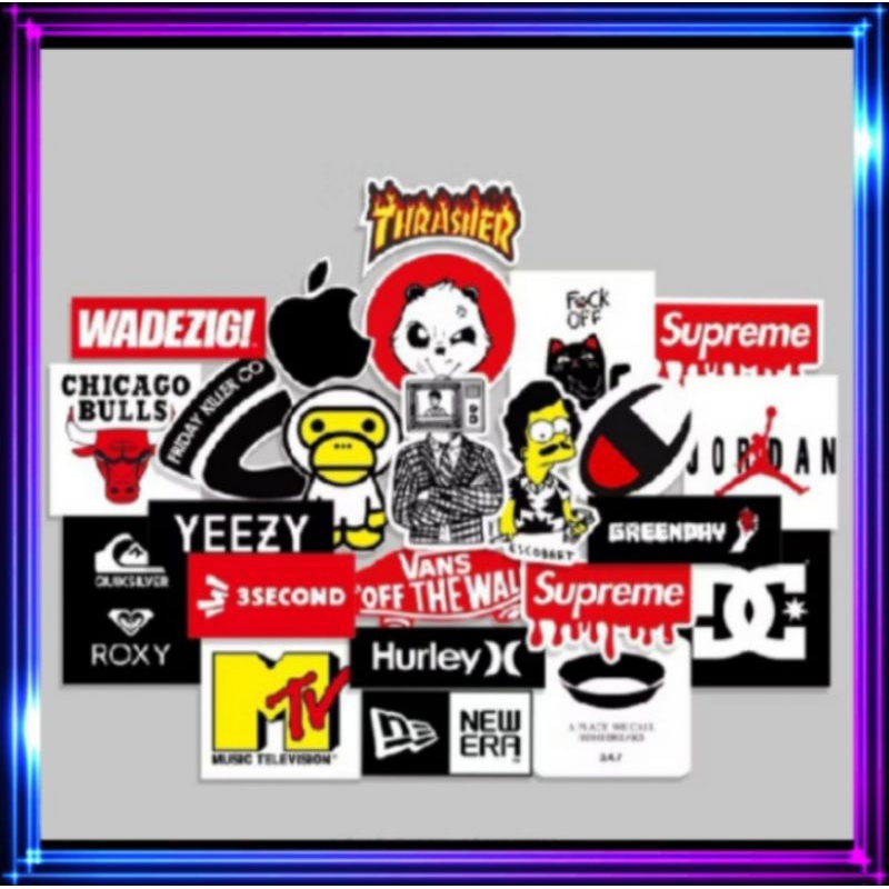 

[ 1 pack = 15 lembar ] Stiker band musik botol gitar motor lemari helm distro aesthetic