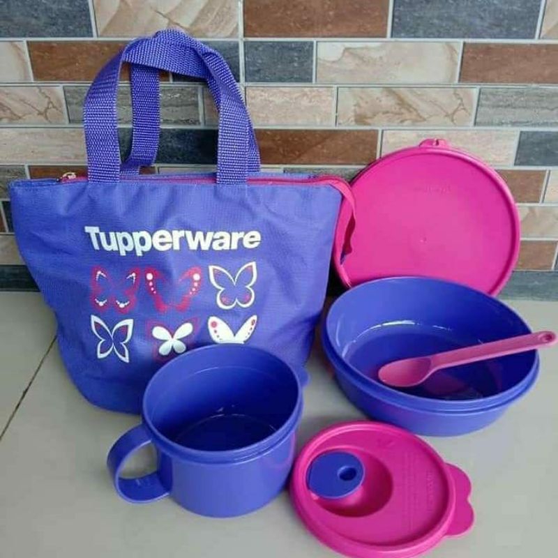 Set Tempat Makan Ungu - Paket Soup Mug / Bowl Microwave Friendly Tutup Kedap - Delight Set Original 