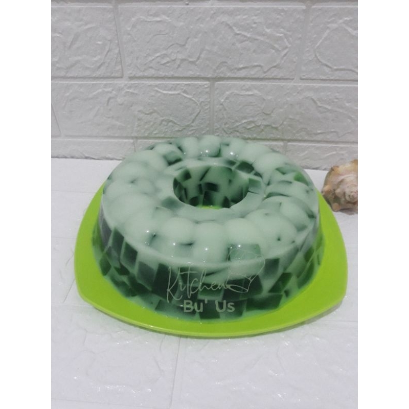 (Khusus instan) Puding pandan santan 24cm puding ultah puding tart puding ulang tahun puding 3D pudi