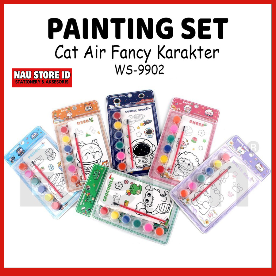 

SET MELUKIS CAT AIR ANAK / 1set Painting WS-9902 / 1 Set Melukis Mewarnai Karakter