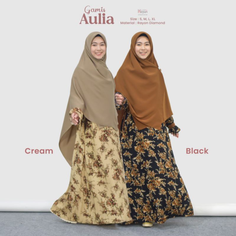 HAYURI Aulia Dress / Gamis / Busana Muslim Syari Rayon Motif