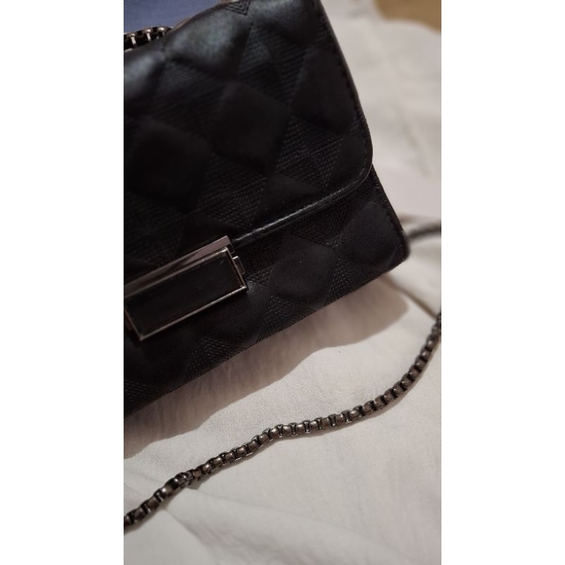 tas hon&yan warna hitam tali rantai