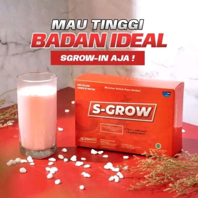 

S GROW 1 BOX (10 sachet) SUSU TINGGI KALSIUM MEMBANTU PROSES PERTUMBUHAN TINGGI BADAN