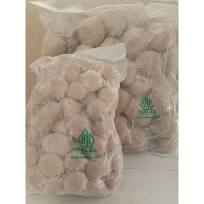 

bakso sapi ES TELER halal besar dan mini