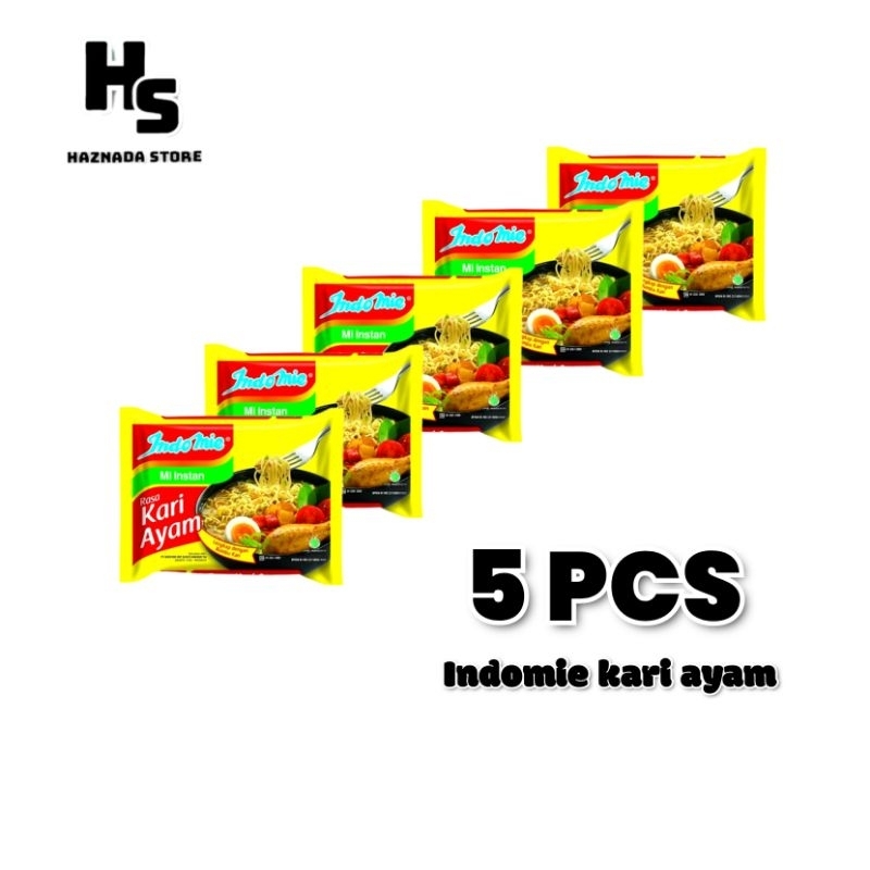 

5 pcs Indomie kari ayam 72 gr