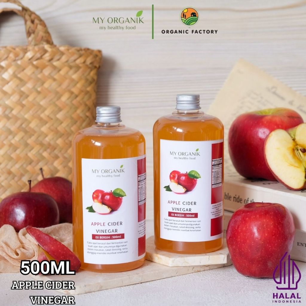 

My Organik Paket Hemat 1 Liter Cuka Apel Dapat 2 Cuka Apel With Mother Original 500 ml