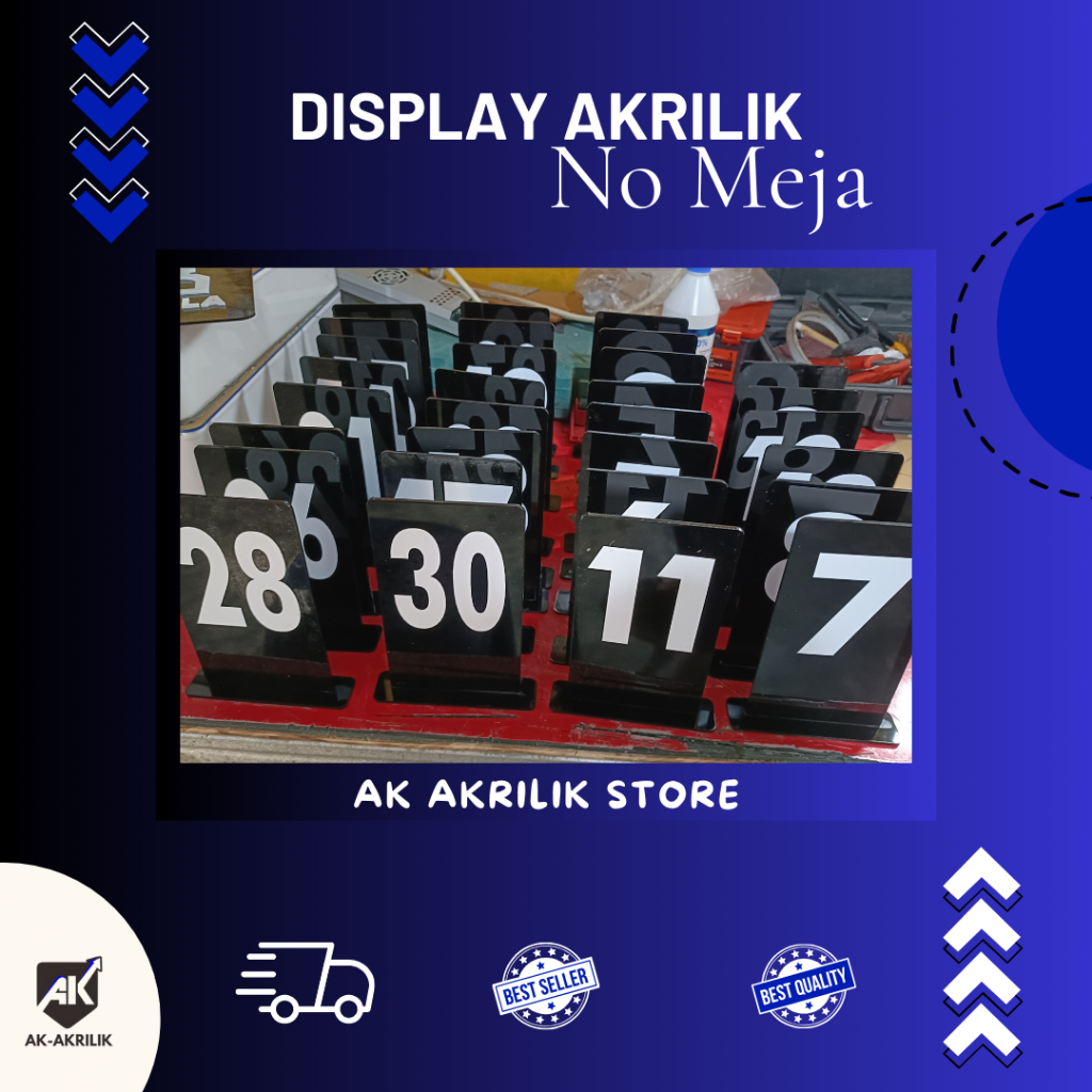 

No Meja Custom Nama Logo / Akrilik Display No Meja
