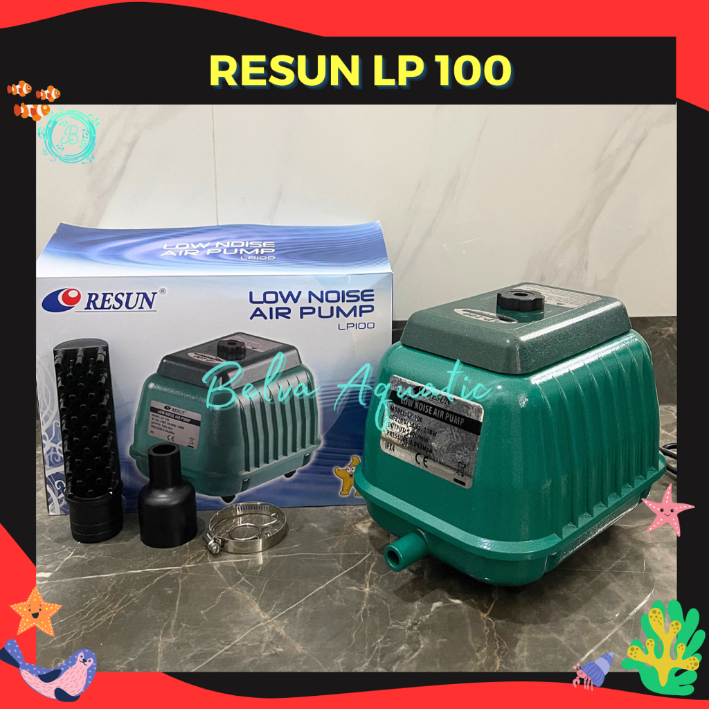 Resun LP-100 Low Noise Air Pump 33 Cabang 100 Watt Pompa Udara Aerator Airator Kolam Ikan Resun LP 1