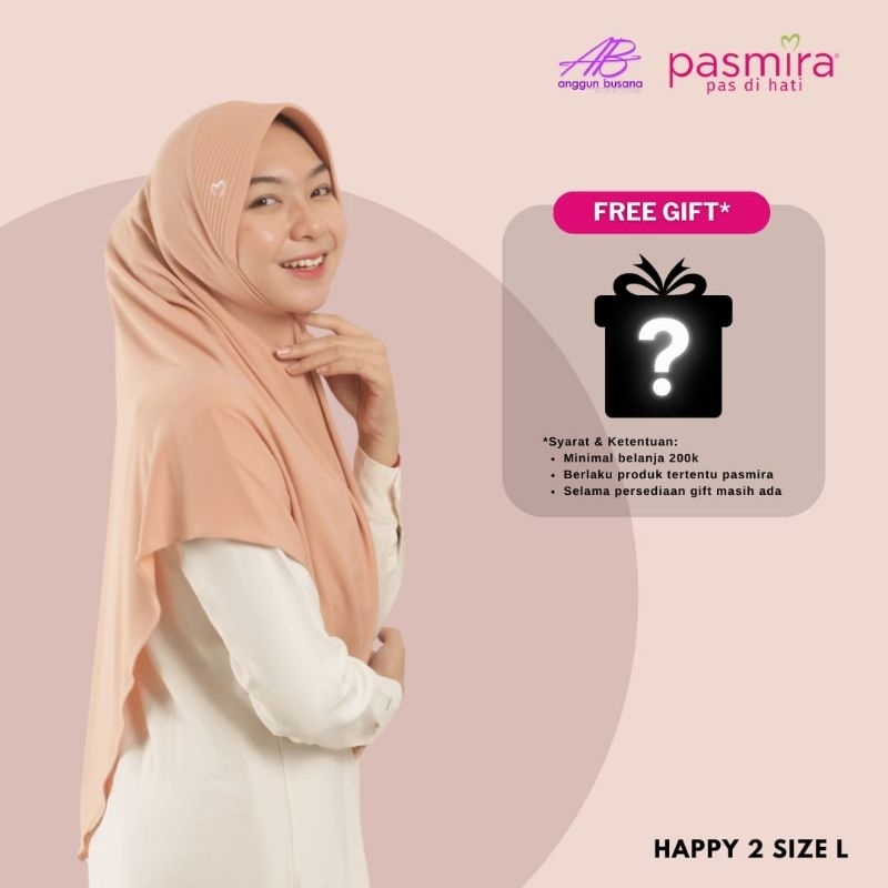 JILBAB PASMIRA HAPPY 2 SIZE L // bergo pasmira hijab jilbab instan bahan jersey