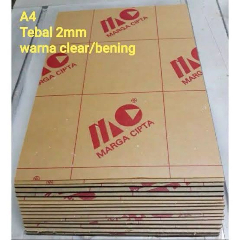 

Akrilik A4 21x30cm tebal 2mm merek Marga Cipta dan Toda. Laser Potong