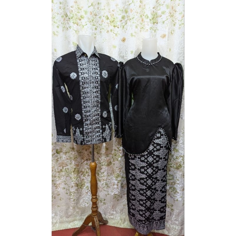 couple set rok kebaya motif songket Palembang