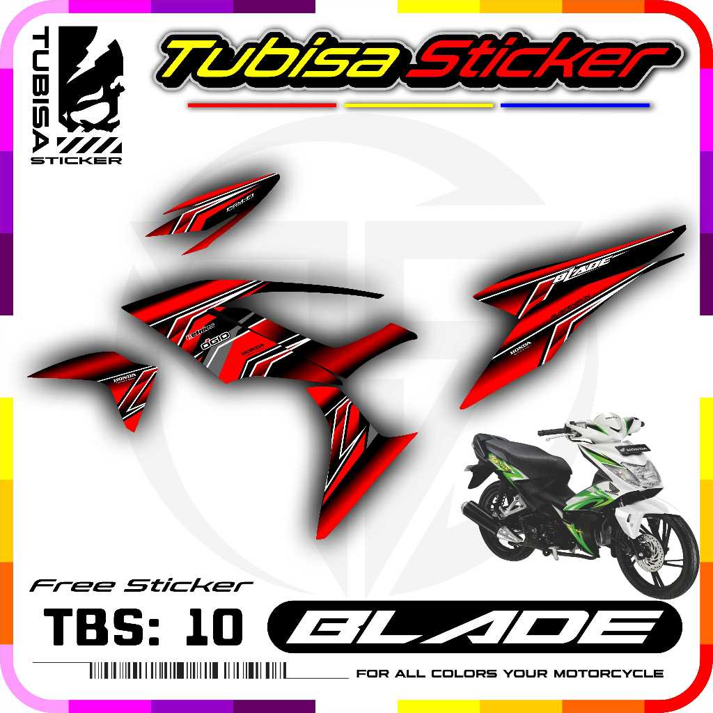 Sticker Striping Variasi Blade 110 - Stiker Striping Motor Blade 110 Desain Racing. TBS.10