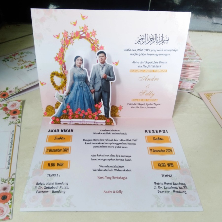 Undangan Pernikahan 3D Pop Up Unik Couple Wedding Gate