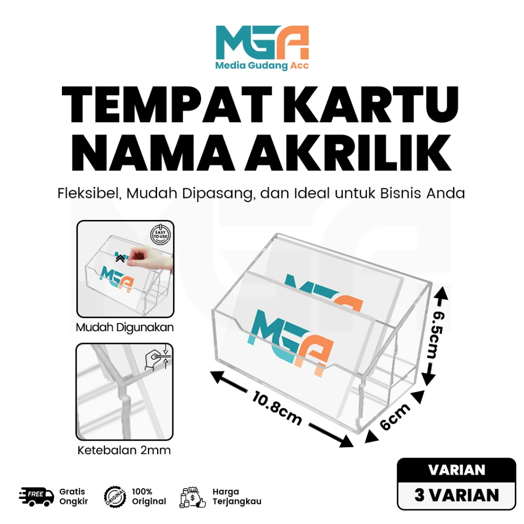 

TEMPAT KARTU NAMA AKRILIK / STAND KARTU NAMA / NAME CARD HOLDER KANTOR