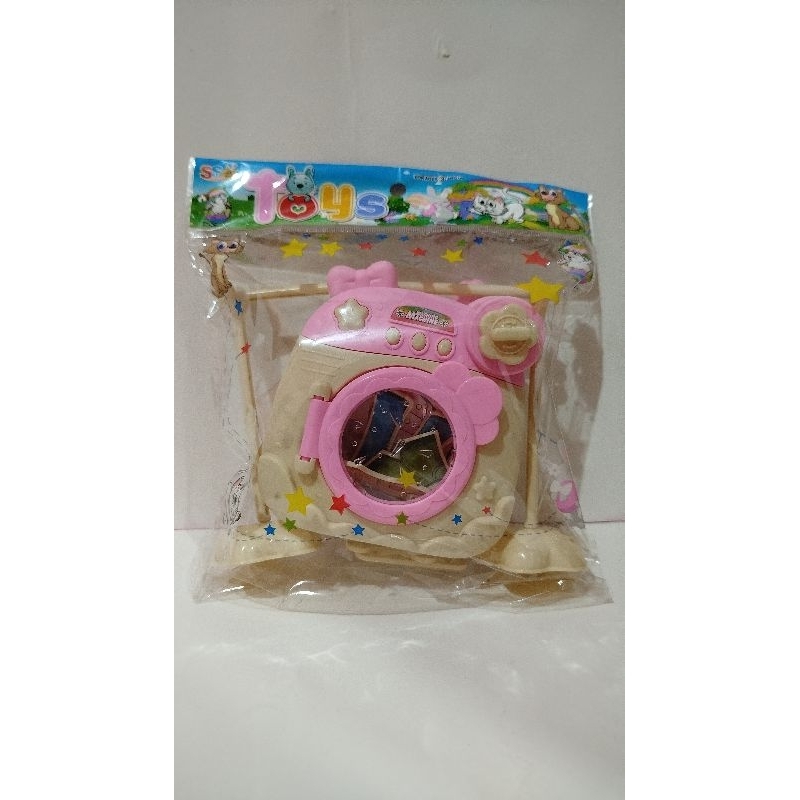 mainan anak mesin cuci mini dan jemuran baju