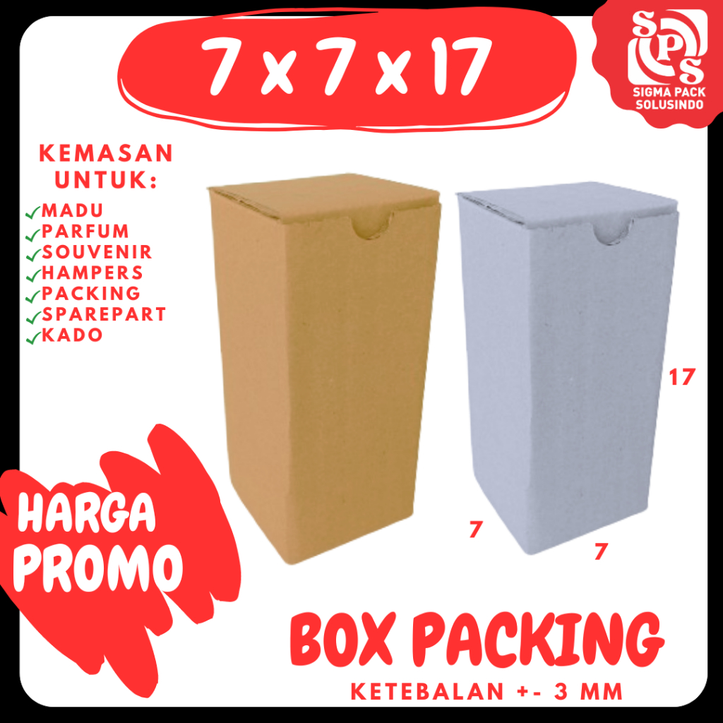 

Kardus 7x7x17 Packing Olshop Box A0 Dus Kotak Kemasan Box Aksesoris Souvenir Sparepart Madu Parfum