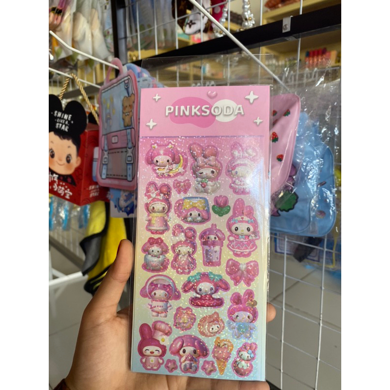 

Stiker glitter sanrio tempelan motif sanrio