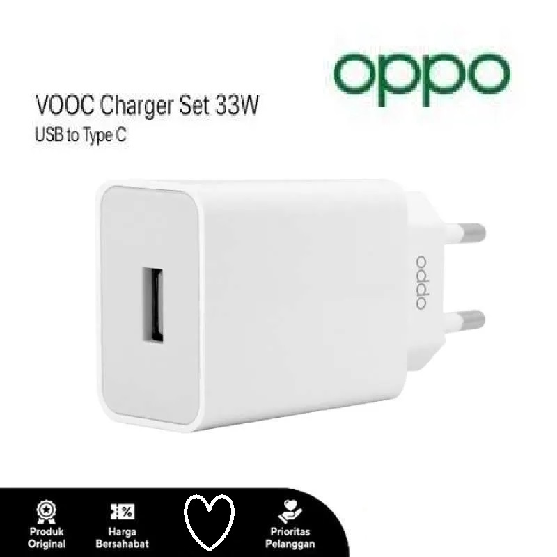 (  ORIGINAL1 (33 W) ) ADAPTOR/Kepala Charger USB SUPER VOOC FAST CHARGING OPPO Chargeran HP Pengisia