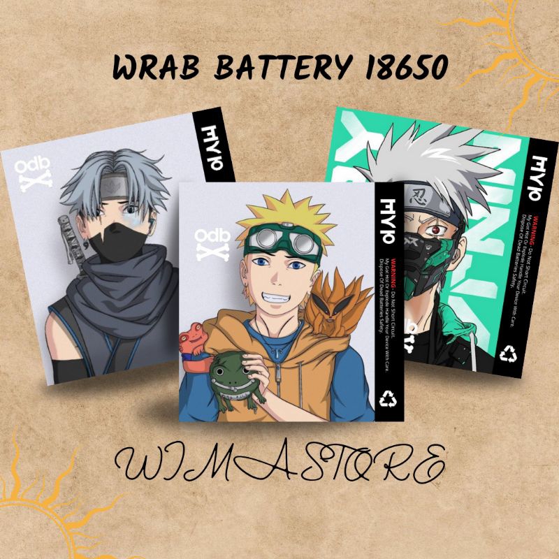 Stiker Wrap Baterai 18650 ODB X Anime  Full Motif Untuk Melindungi Baterai - Skin Wrap Batre 18650 O