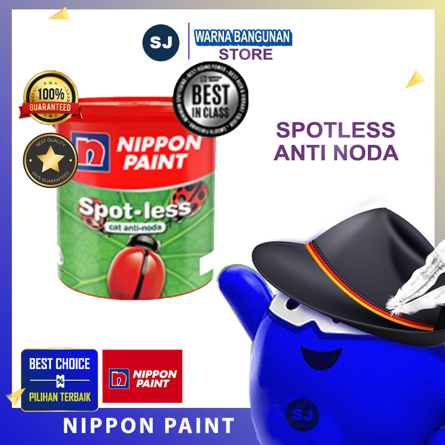 Cat Tembok Anti-Noda Spot-Less Nippon Paint - 1001 - Brilliant White -