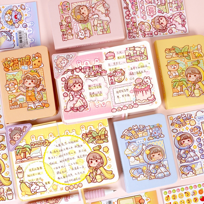 

A7 Pocket book Buku catatan persegi Buku Jurnal Mochi Notebook Diary