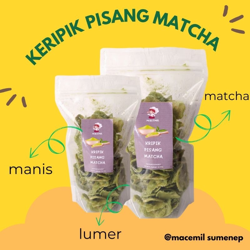 

MACEMIL Cemilan Makanan Ringan Keripik Pisang Matcha Lumer Enak Murah