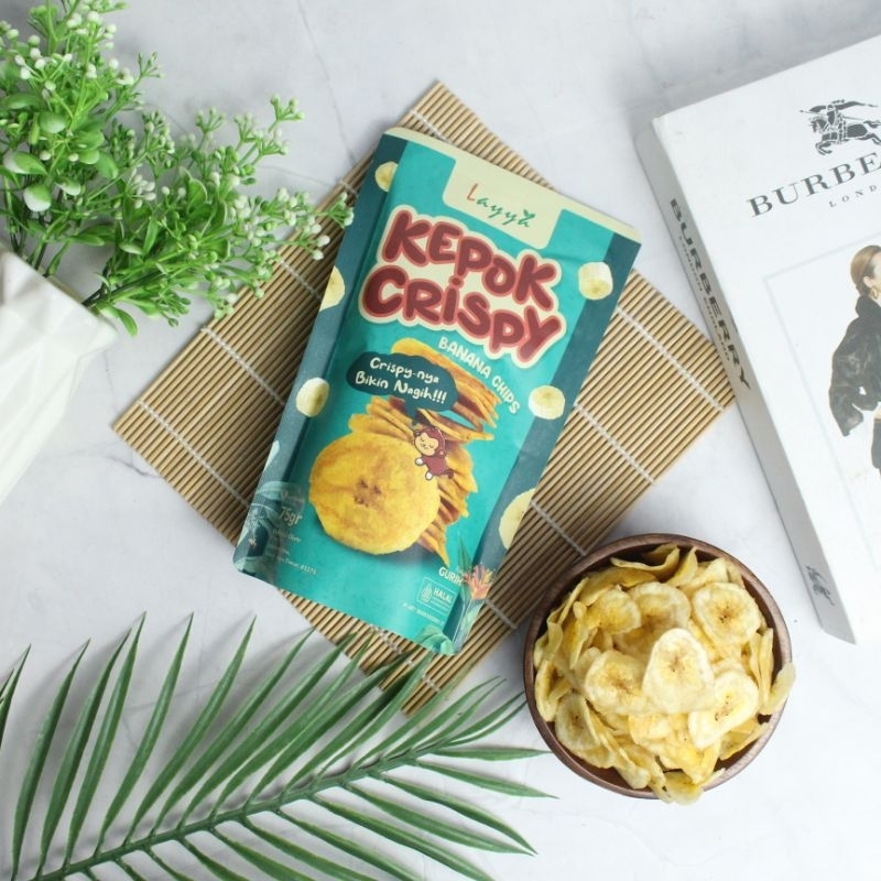 

keripik pisang Kepok Crispy Layya keripik gurih cemilan enak 75gr/Premium