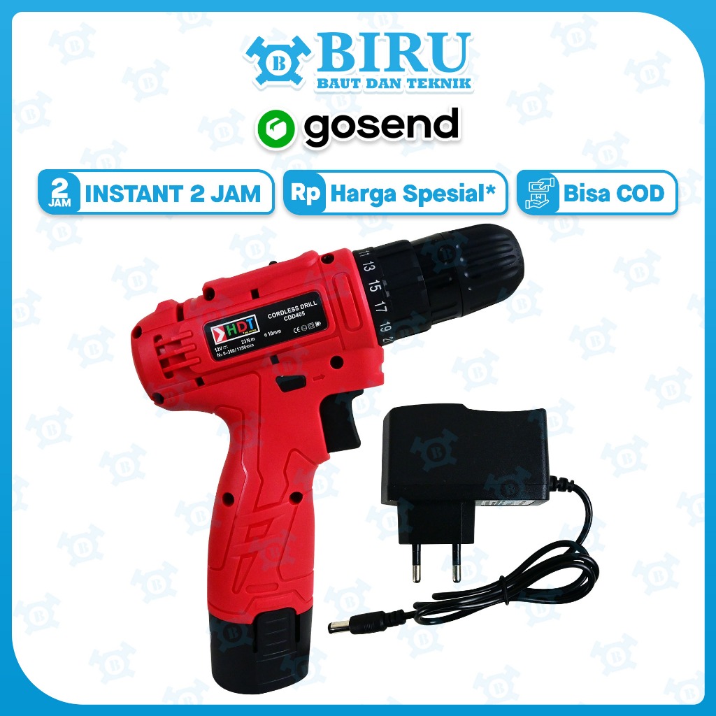 HDT Mesin Bor Cordless Mesin Bor Baterai CDD405