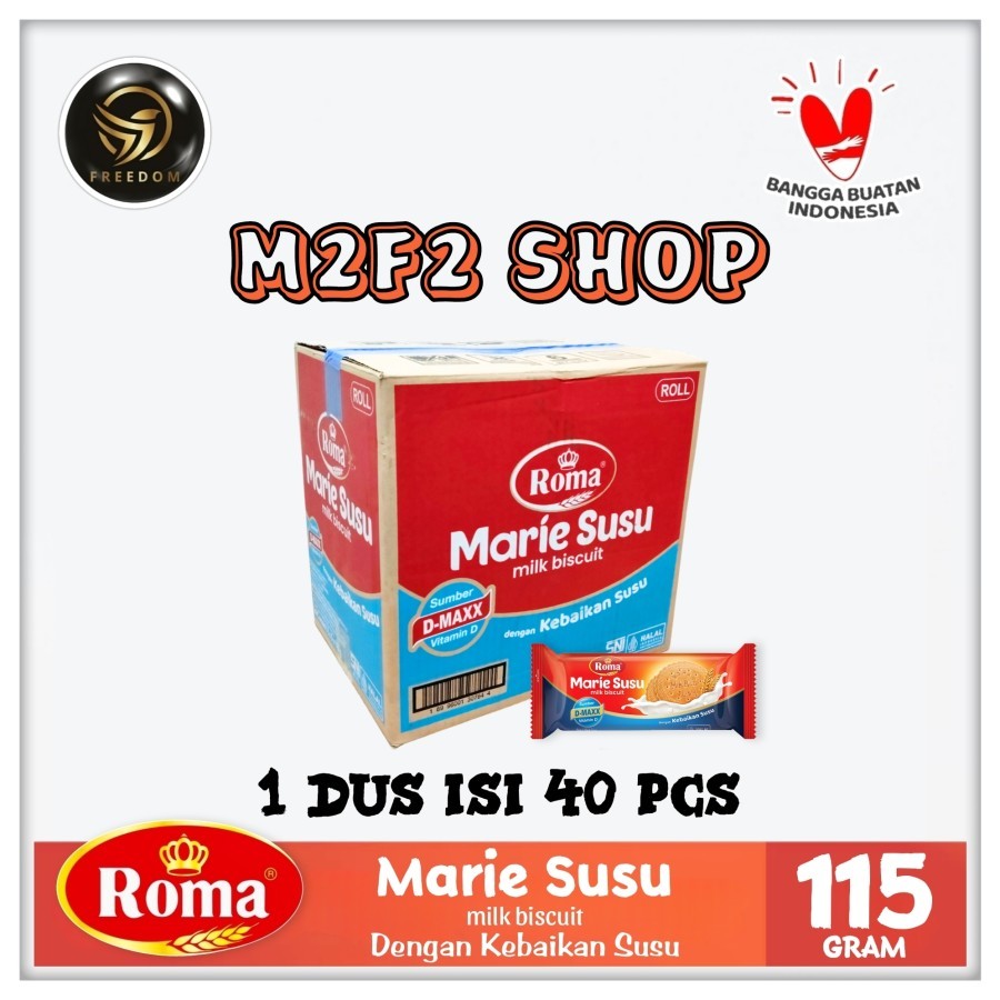Roma Biskuit Marie Susu | Milk Biscuit Original - 115 gr (Kemasan Karton)