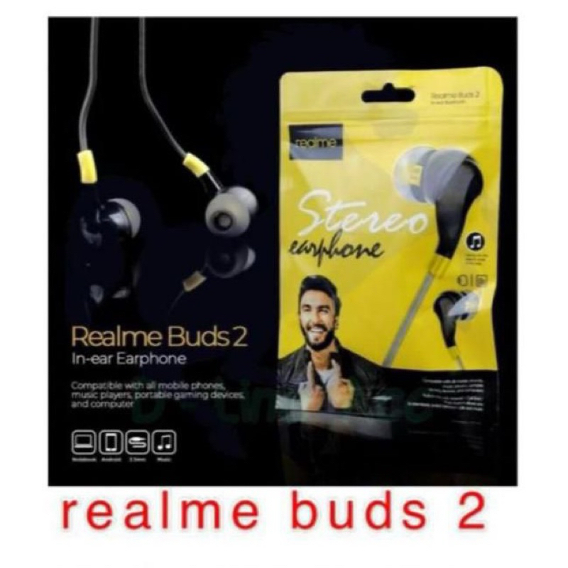 Handsfree Headset Realme + Mic Buds 2 Colokan Universal 3.5MM
